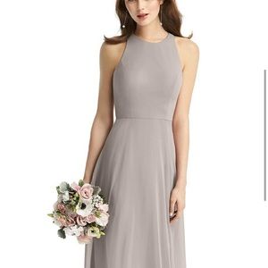 SLEEVELESS HALTER CHIFFON MAXI DRESS